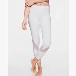 Athleta White Eclipse 7/8 Cropped Leggings - Mesh Inlays - Great Condition